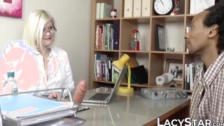 GILF doctor Lacey Starr cures patient with interracial sex