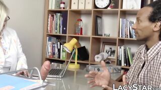 GILF doctor Lacey Starr cures patient with interracial sex