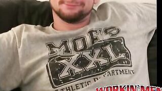 Cute young drifter jerking off to cum and get payed