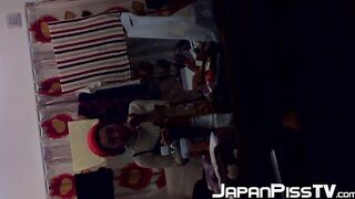 Adorable Japanese pissing on the floor and then cleaning up