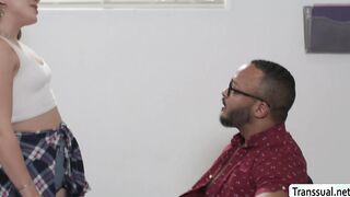 Ladyboy Stepdaughter ass pounded by black stepdad