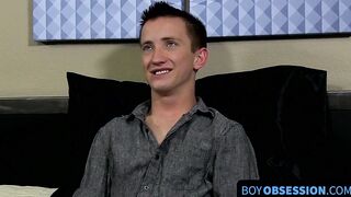 Before dildoing his ass the charming young man was interviewed