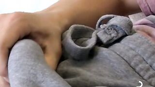 Chainsmoker twink makes a mess by spilling his cum