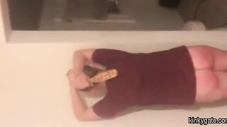 My slut's sore ass from the paddle spanking