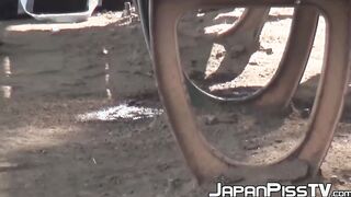 Japanese schoolgirls pissing and having fun in public