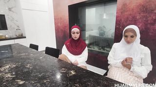 Creampie my hijab wife and mistress