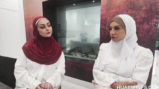Creampie my hijab wife and mistress