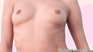 Erotic blonde Tracy A outdoor shaved pussy teasing