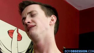 Sweet and flexible Skyler Evans attempts a dildo in his butt