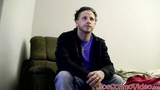 Hot Jerzee gets naughty with Joes fat dick in his mouth