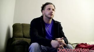 Hot Jerzee gets naughty with Joes fat dick in his mouth