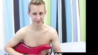 Dainty youthful twink Jacob Rex wanks off after interview