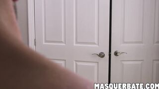 Cute bearded stud wakes up with morning wood and masturbates