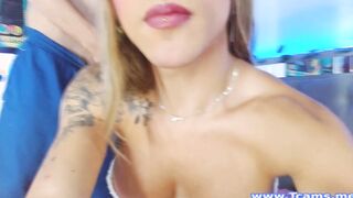 Boyfriend and Tranny Girlfriend Eating Each Other's Cock