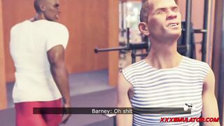 Blonde 3D Hottie BBC Gym Animation