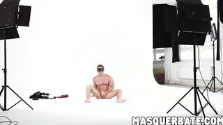 Handsome dick rider grabs his giant dick and masturbates