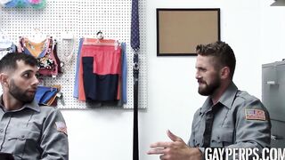 Young man in uniform teased into being barebacked hardcore