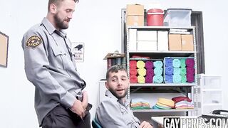 Young man in uniform teased into being barebacked hardcore