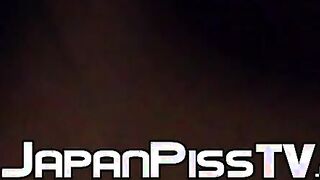 Young Japanese beauty records herself pissing