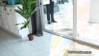 Girlfriends spicing up private party with a dick