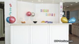 Girlfriends spicing up private party with a dick