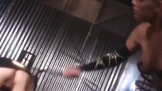 Beautiful blonde lesbian succumbs to reprimands and rubbing of her buttocks