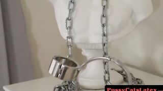Bound and prepared to have her taut pussy torn apart sensual beauty
