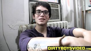 Straight twink masturbating after talking about himself