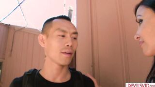 Big tits milf fucking hunk college dudes