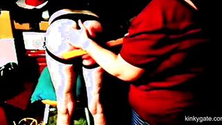 spanking my hubby's sissy-butt bright red