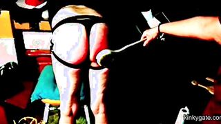 spanking my hubby's sissy-butt bright red