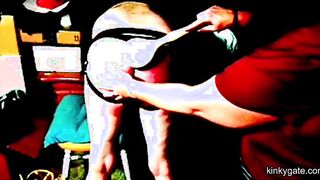 spanking my hubby's sissy-butt bright red