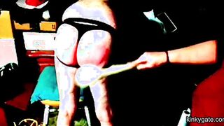 spanking my hubby's sissy-butt bright red