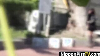 Youthful Japanese angels covertly peeing all over town