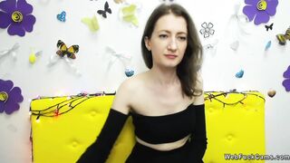 Amateur babe flashes ass and tits on webcam show