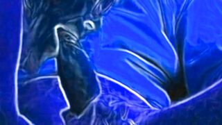 very hot cartoon in blue color