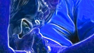 very hot cartoon in blue color