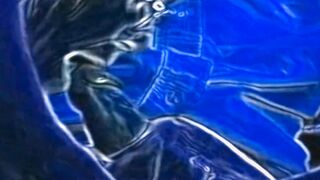 very hot cartoon in blue color