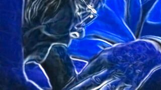 very hot cartoon in blue color