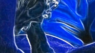 very hot cartoon in blue color