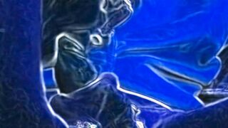very hot cartoon in blue color