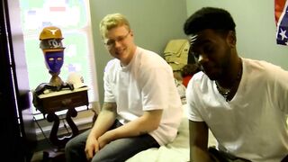 Big black cock dude fucking a white dude in the ass
