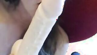 Stepsister pleasures her pussy with Dildo