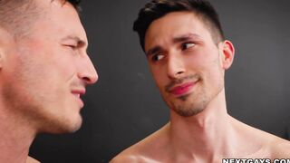 Muscular Gay Threesome At The Gym With Three Studs