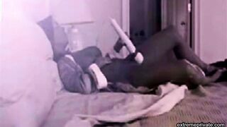 I caught stepmom toying in her pantyhose