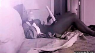 I caught stepmom toying in her pantyhose