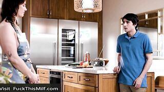 Naughty MILF Siri Dahl Caught Naked In The Kitchen! Pervert Stepson Banged Her Hard!
