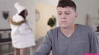 Creampie my big tits stepsis without a condom