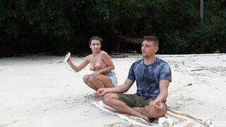 Meditation on the beach ended with a oral sex