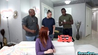 Thick Redhead Lauren Phillips Gets Stuffed By 3 BBCs